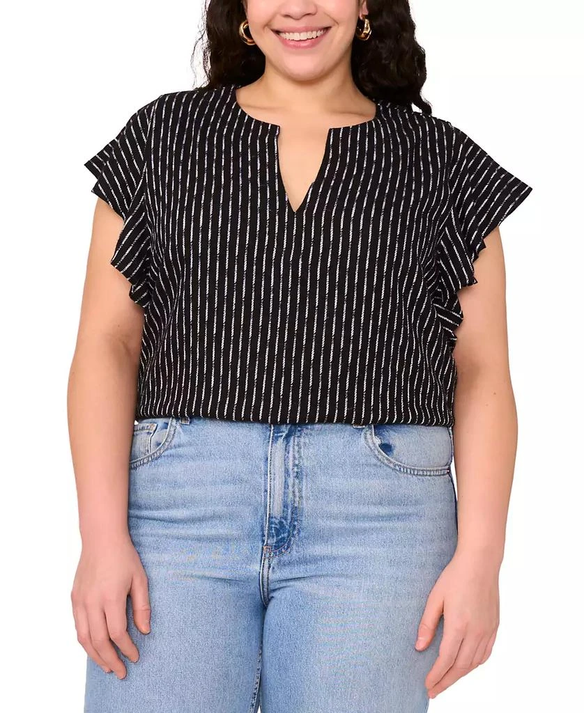 Vince Camuto Plus Size Split-Neck Ruffle-Sleeve Blouse 1