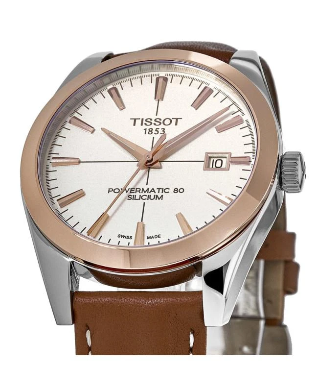 Tissot Tissot Gentleman Automatic 18K Rose Gold Bezel Leather Strap Men's Watch T927.407.46.261.00 2