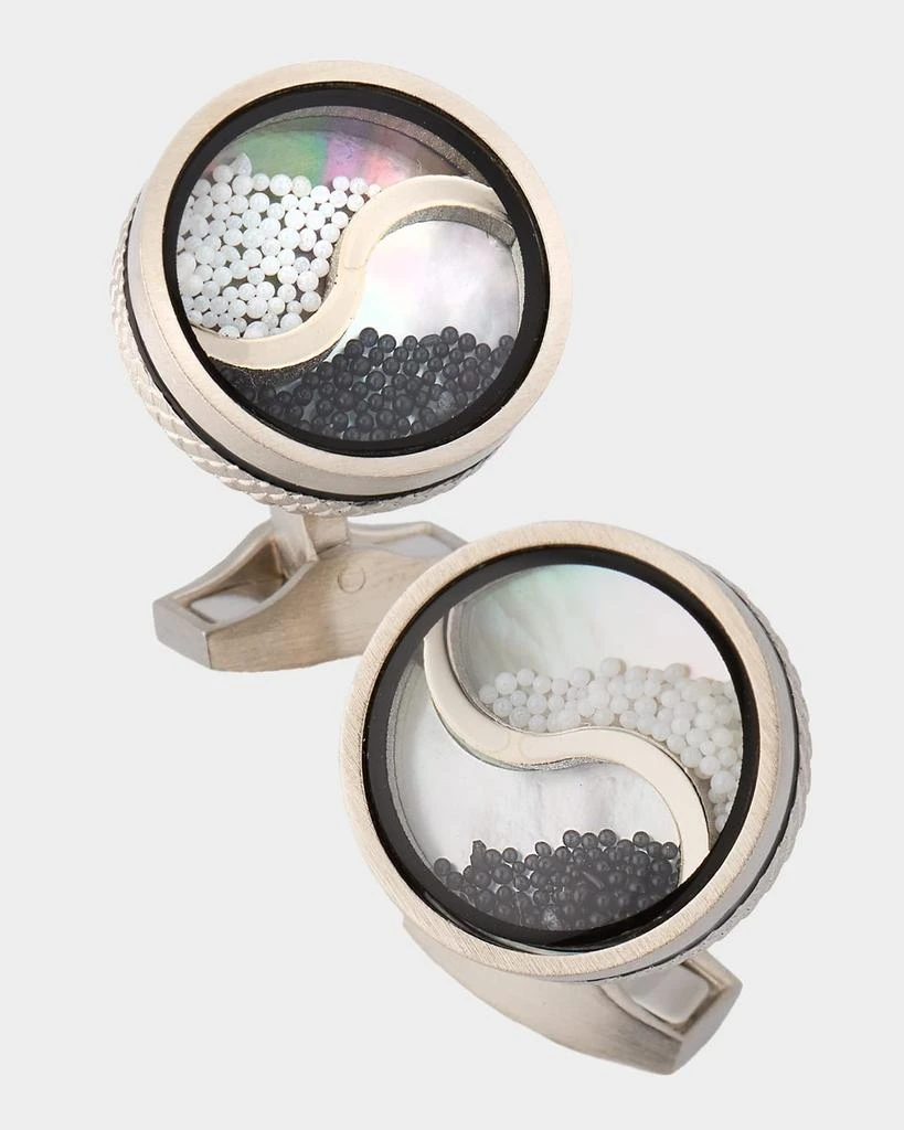 Tateossian Men
s Mother of Pearl Yin-Yang Caviar Bead Cufflinks 3