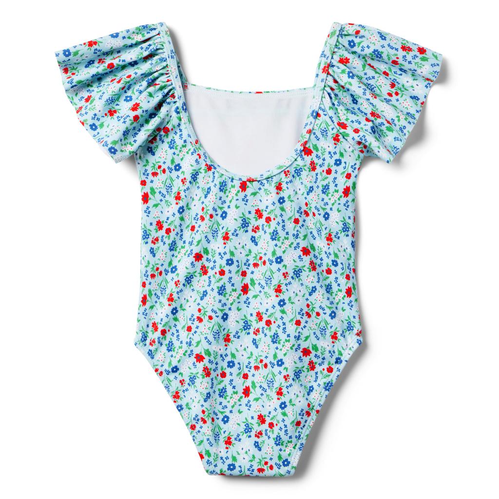 Janie and Jack Floral Onepiece Swim (Toddler/Little Kids/Big Kids)