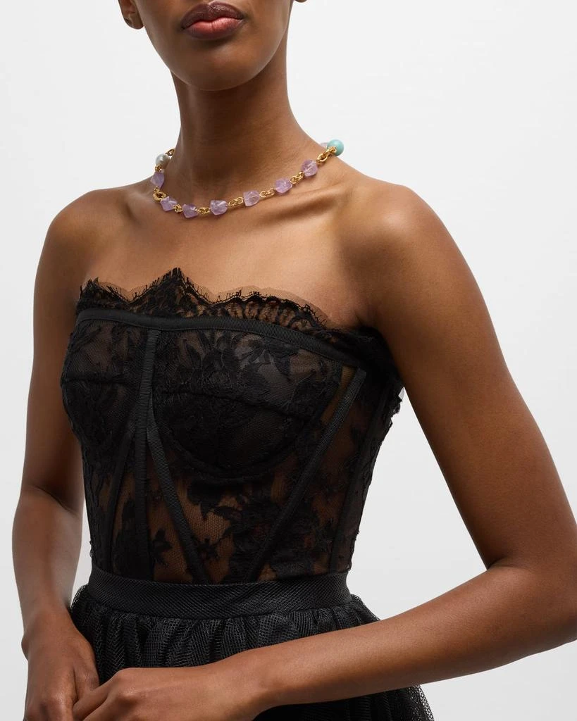 BEN-AMUN Pearl and Semiprecious Stone Toggle Necklace 5