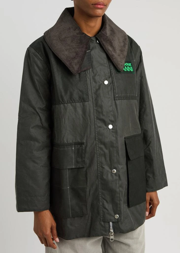 Barbour X Ganni Duffle panelled waxed cotton coat 2
