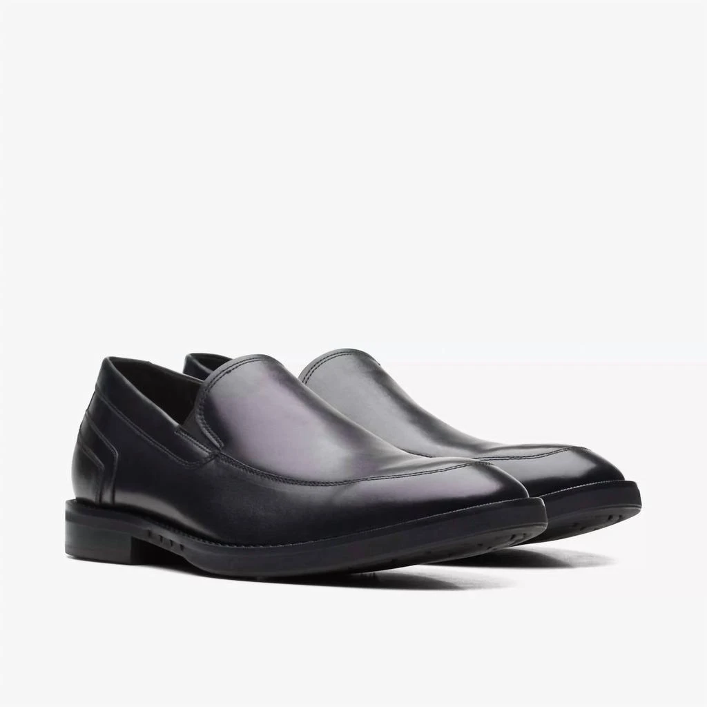 NEW CLARKS men\'s un hugh step shoe in black leather Clarks Un Hugh Step 26169021-003 Mens US 11.5 Black Leather  main image 2