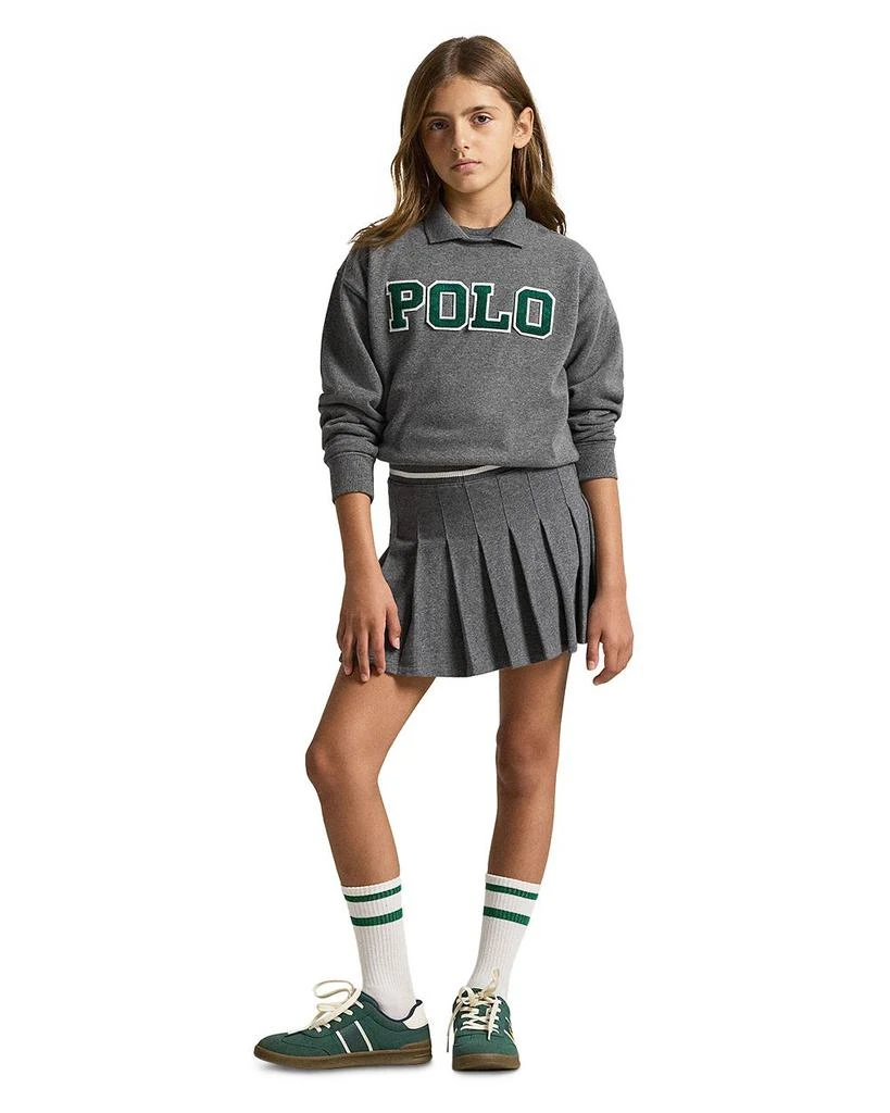 Ralph Lauren Girls' Logo Fleece Polo Sweatshirt - Big Kid, Little Kid 3