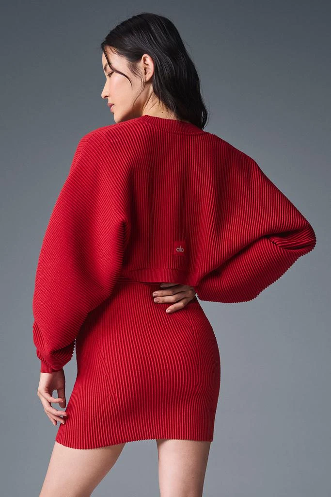 Alo Denim Knit Shawl - Bold Red/Dark Bold Red 2