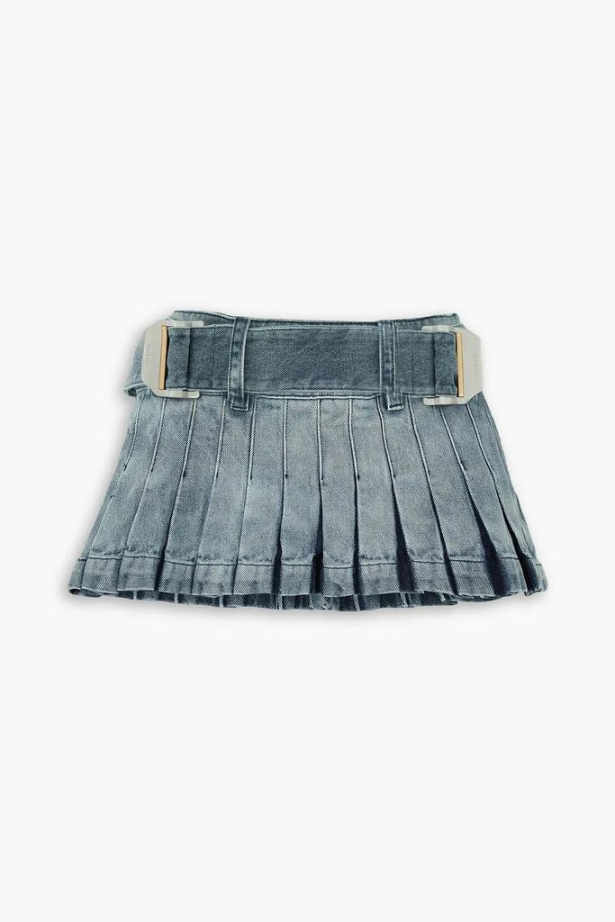 Dion Lee Belted pleated denim mini skirt 1