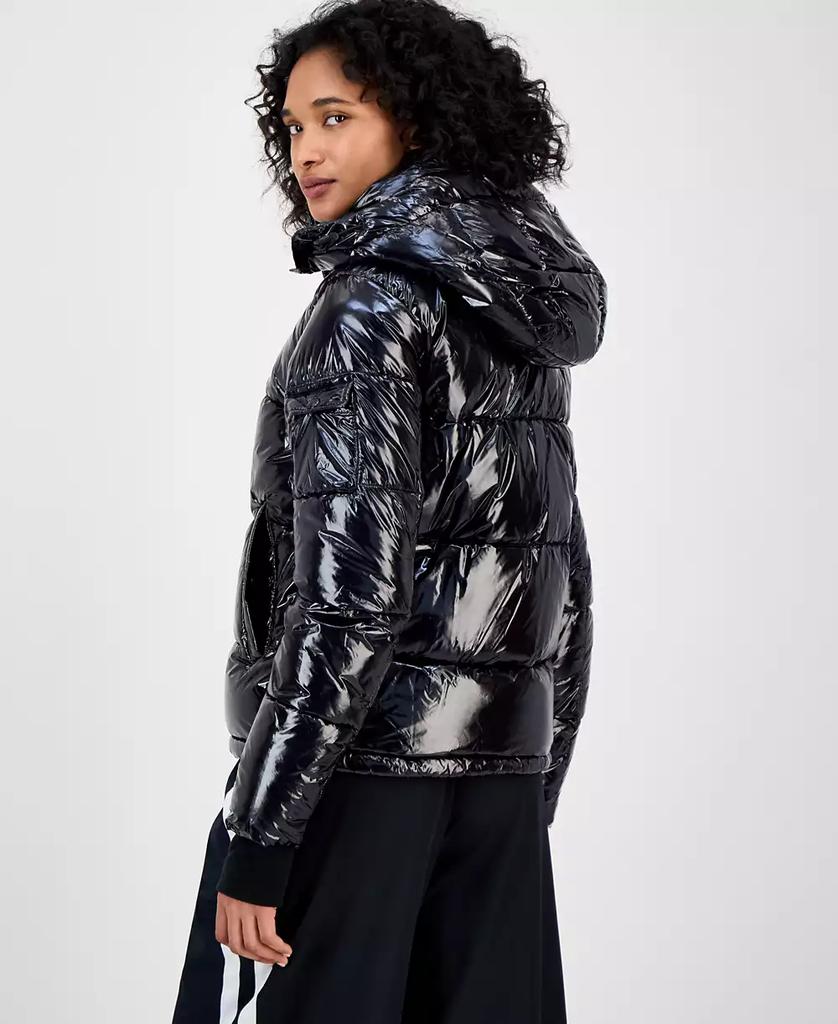 ella eLLa ブルゾン Shop Women's Ella Hooded Thumbhole-Cuff Shine Puffer Coat on Sale