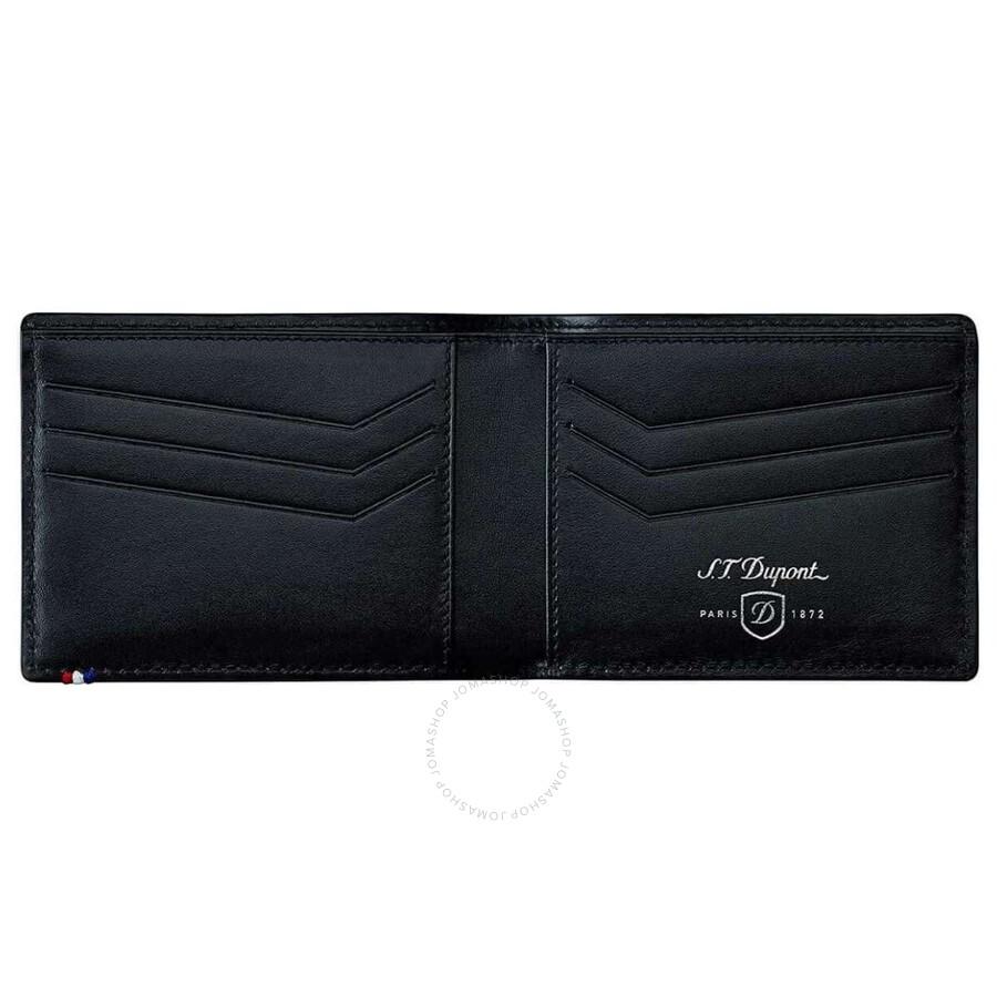S.T. Dupont Defi Perforated 6 Card Black Leather Wallet