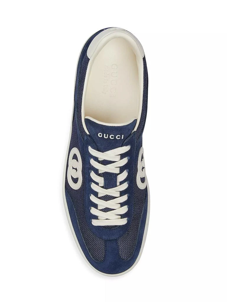 Gucci G74 Logo Suede Low-Top Sneakers 5