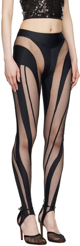 Mugler Black Paneled Leggings 2