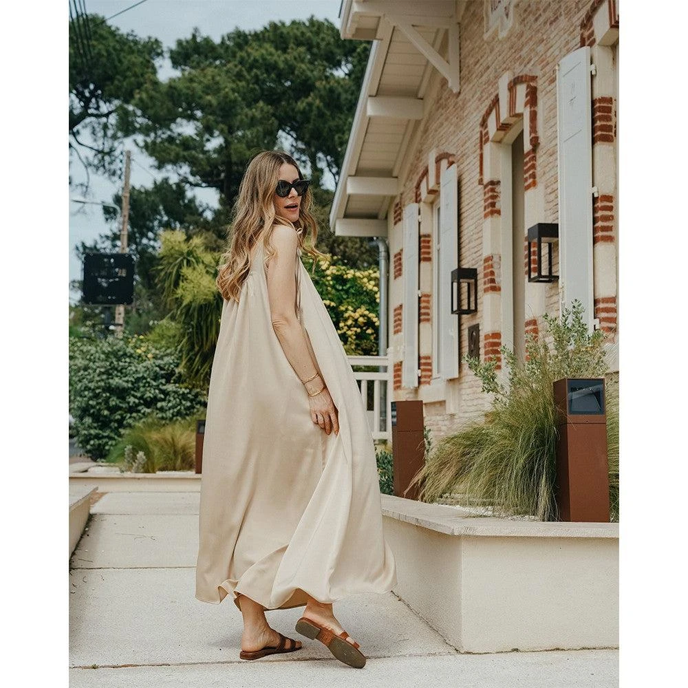 Seven August Robe Serena - Satin Neutral 3