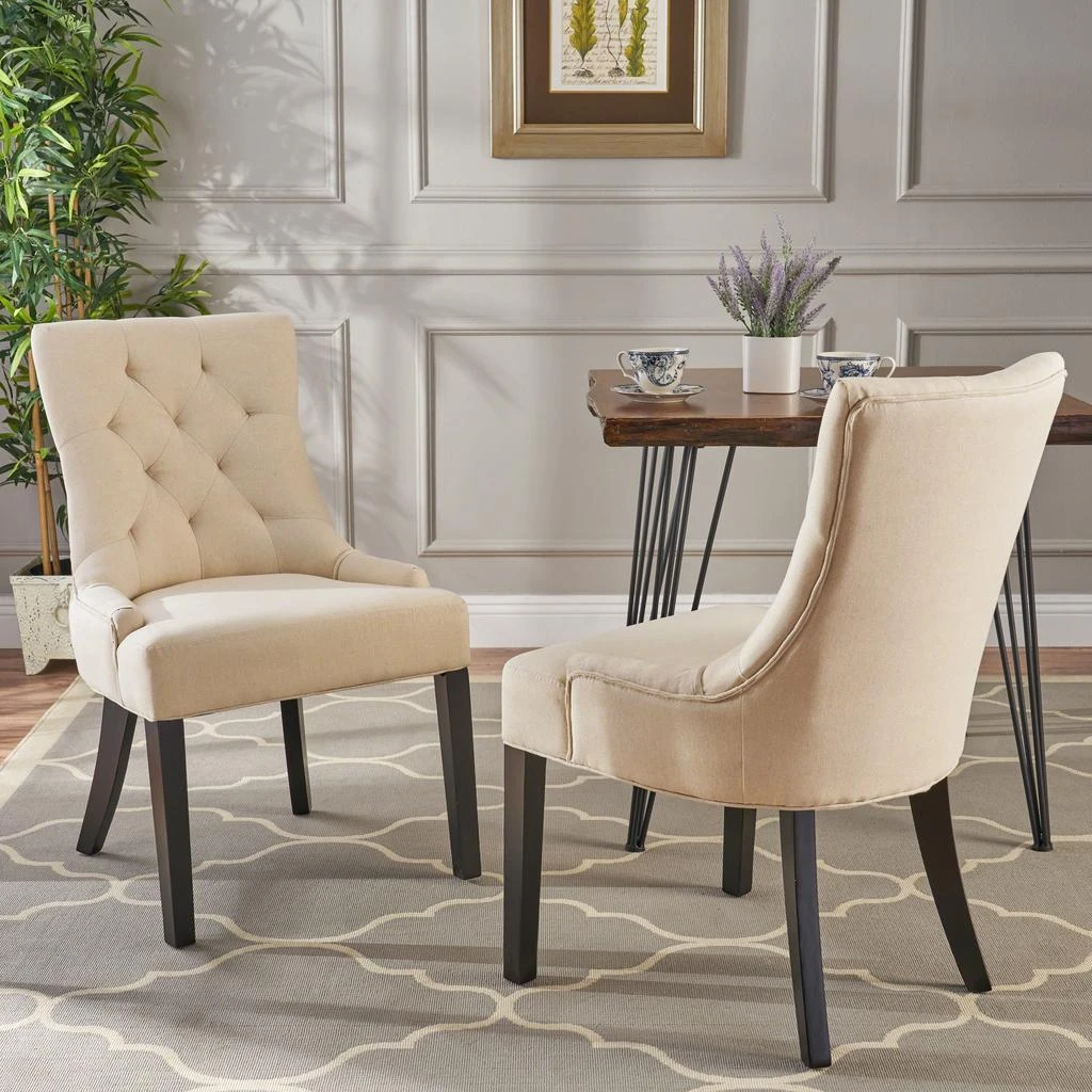Streamdale Furniture Streamdale Contemporary Tufted Dining Chair with Buttonless Diamond Stitch and Tapered Legs