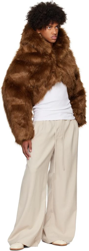 Entire Studios Brown Vicinity Crop Faux-Fur Jacket 4