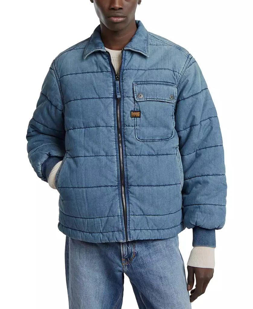 G-Star Men's Padded Zip-Front Denim Bomber Jacket 1