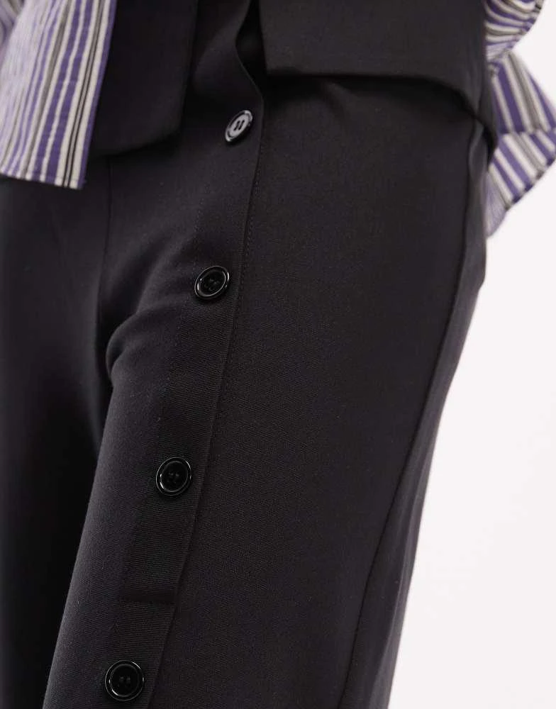 Motel Motel Wamari tailored capri button detail trousers in black 5