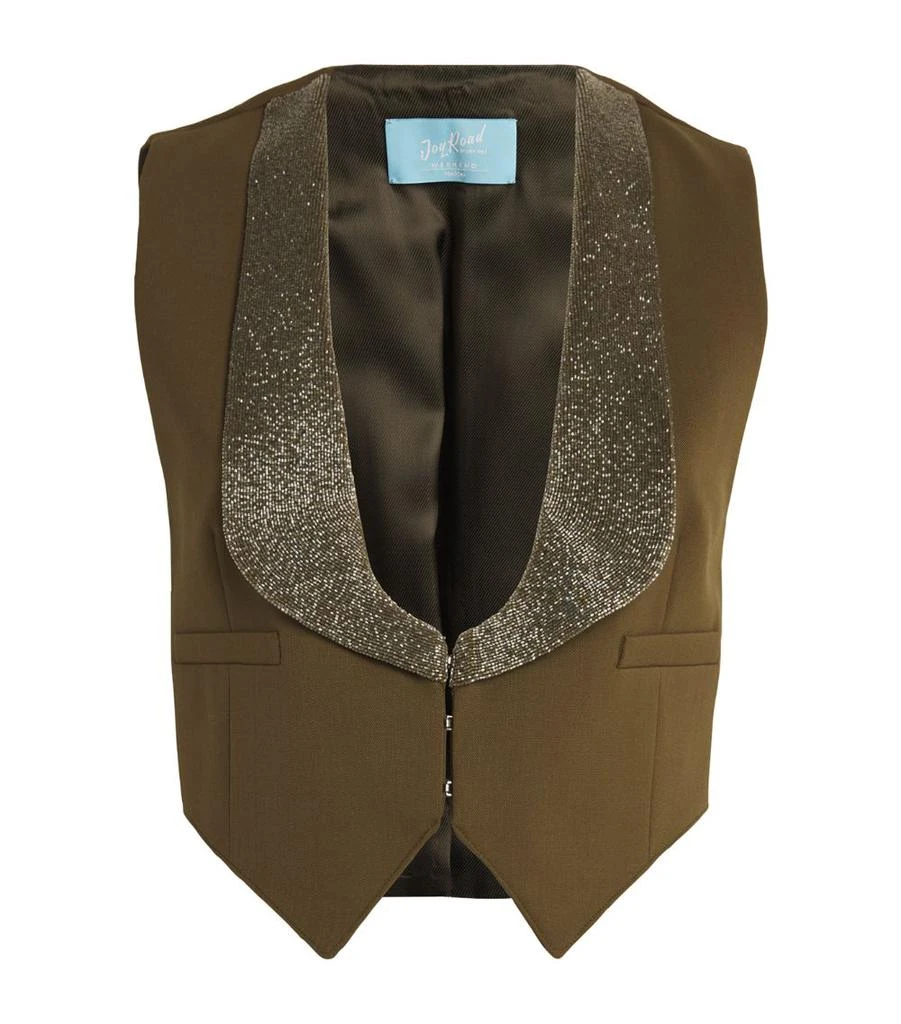 Weekend Max Mara Virgin Wool-Blend Beaded Waistcoat 1