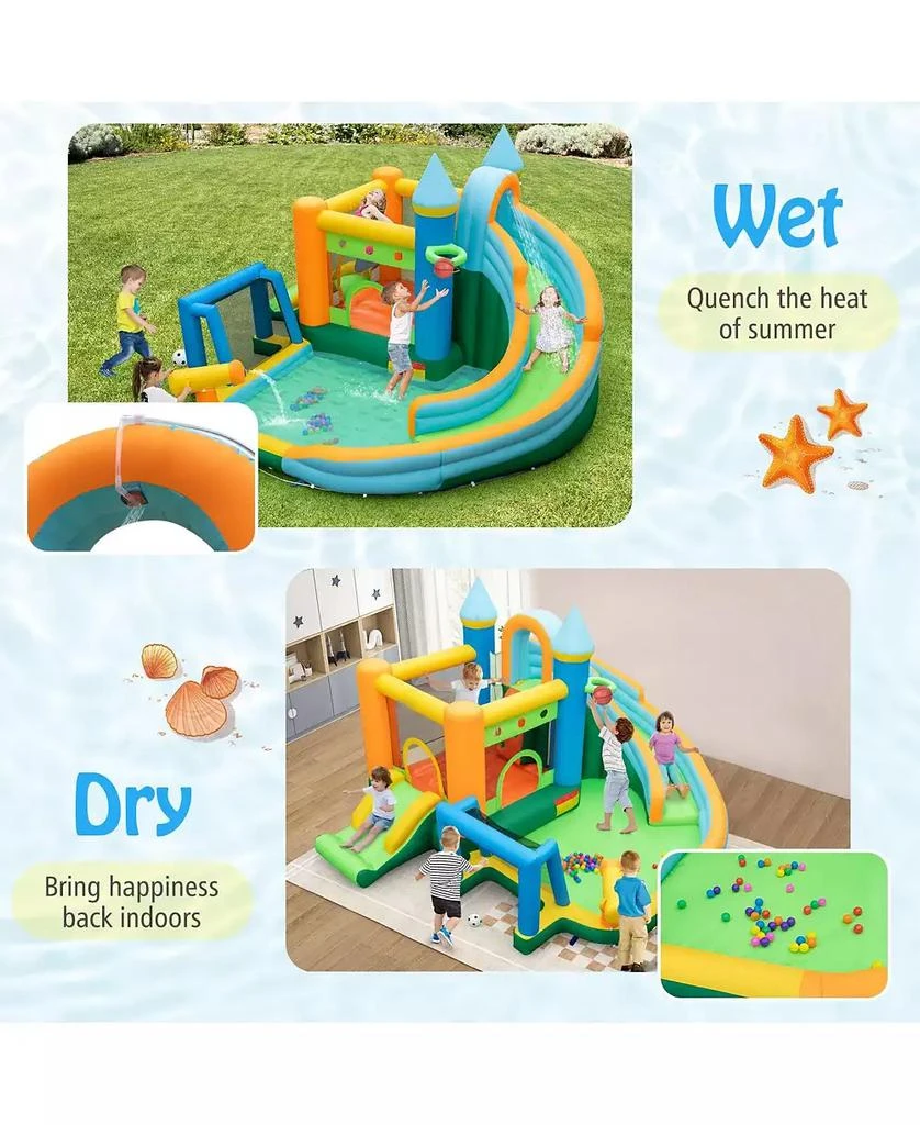 GOUUN Inflatable Water Slide Blowup Bounce House with Dual Slides and Splash Pool (Without Blower) 10
