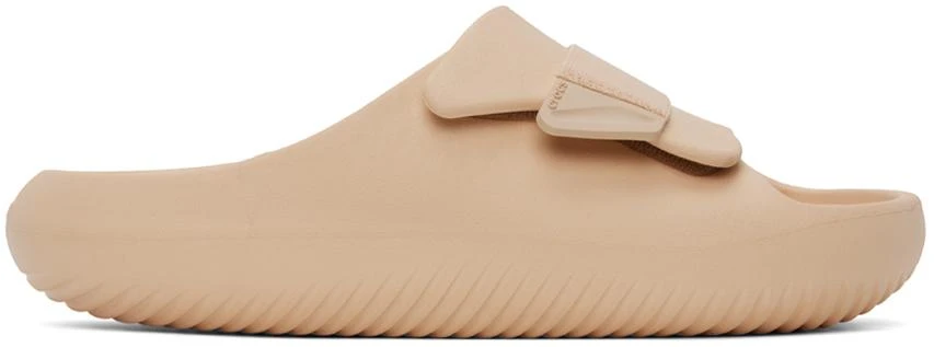 Crocs Beige Mellow Luxe Recovery Slides 1