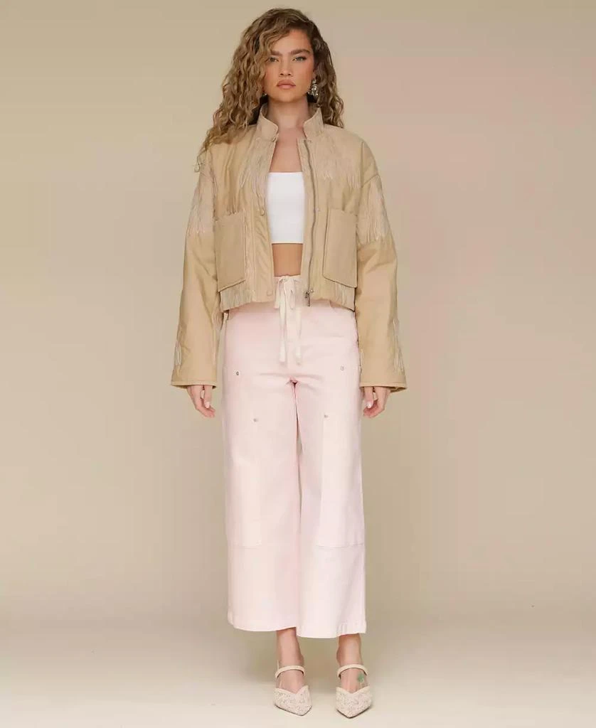 Avec Les Filles Women's Cotton Embroidered Cropped Jacket 6