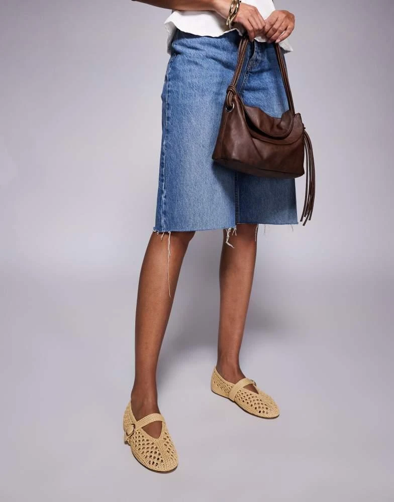 Steve Madden Steve Madden Alara woven ballet flats in natural raffia 2