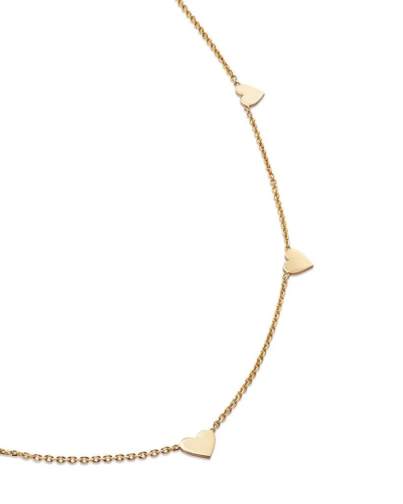 Moon & Meadow 14K Yellow Gold Heart Station Necklace, 18"-20" 3