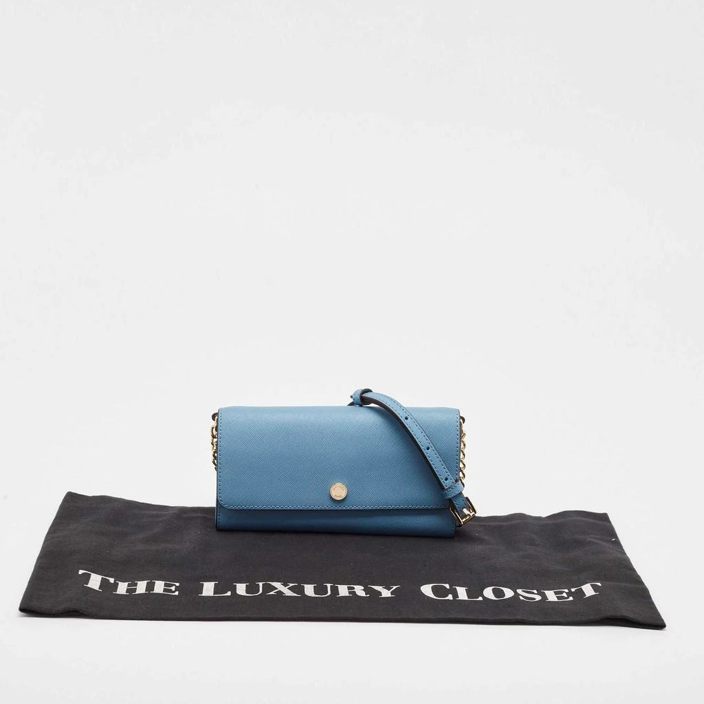 Michael Kors Michael Kors Light Blue Leather Jet Set Travel Wallet On Chain 10