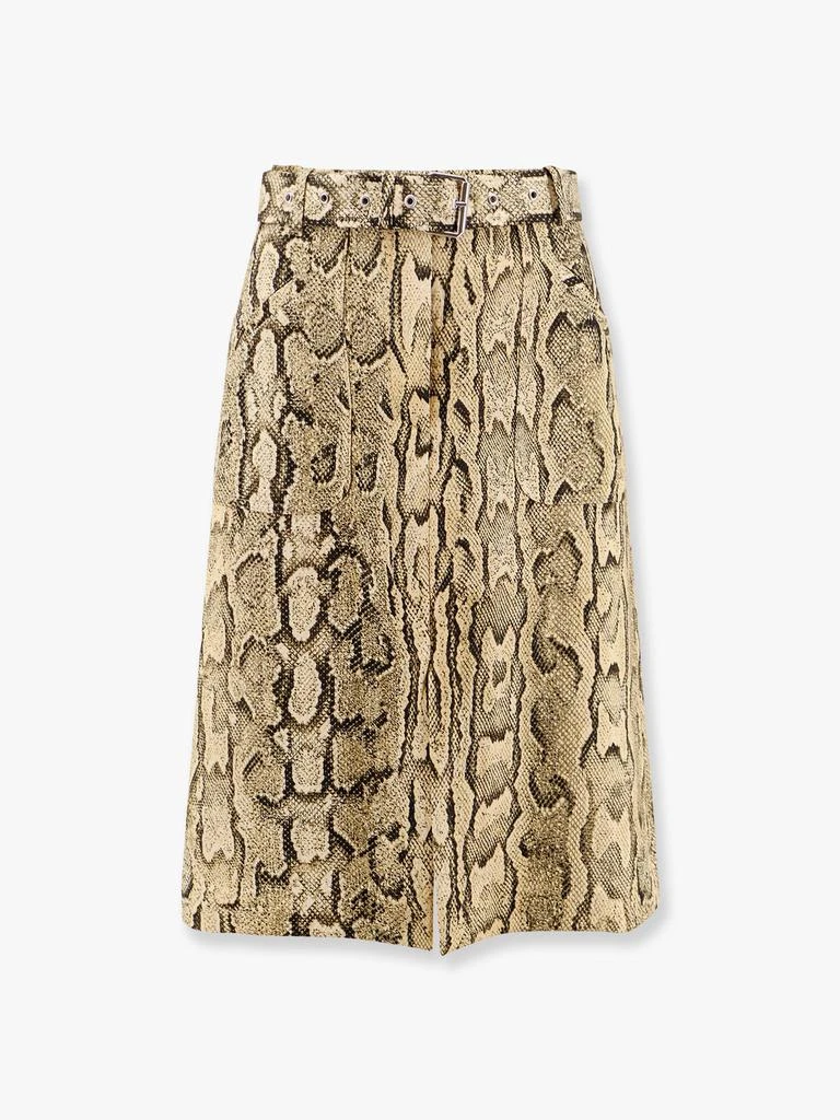 Dries Van Noten Sheraz viscose and cotton skirt with reptile print 1
