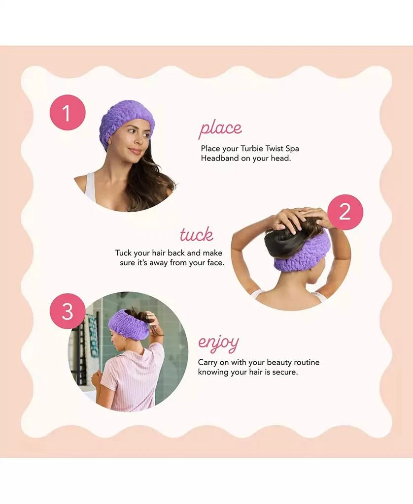 Turbie Twist Spa Headband 4 Pack - Extra Wide 5" for Curly Thick Hair - Microfiber Turbie Band 2