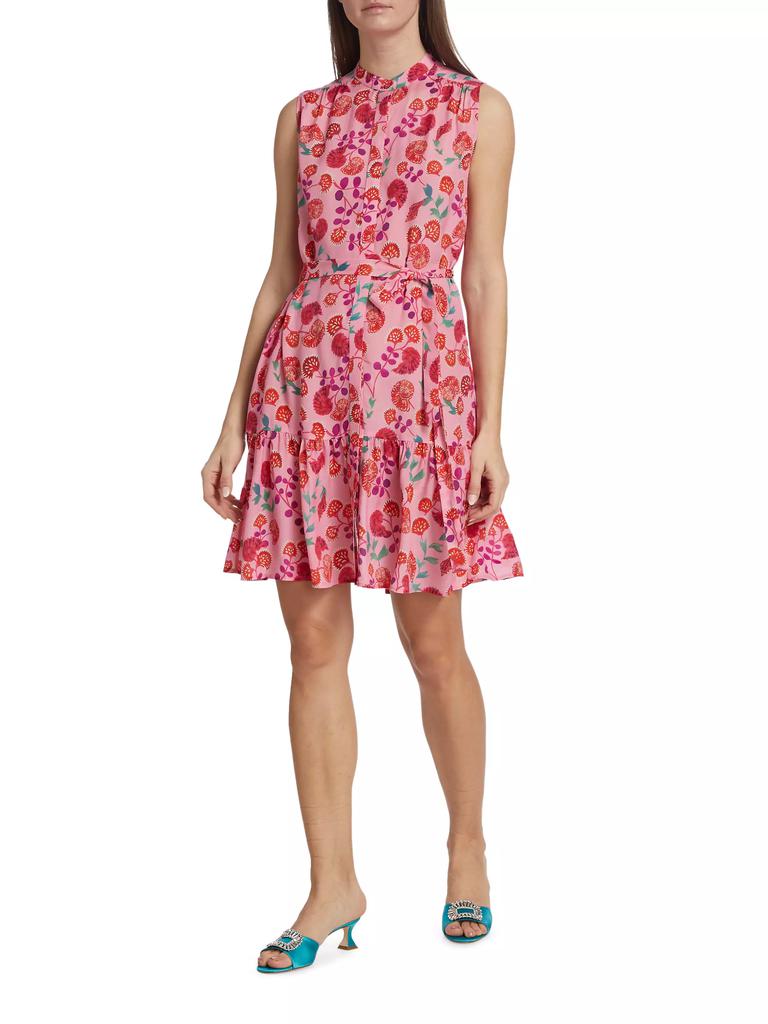 Saloni Tilly Belted Floral Minidress