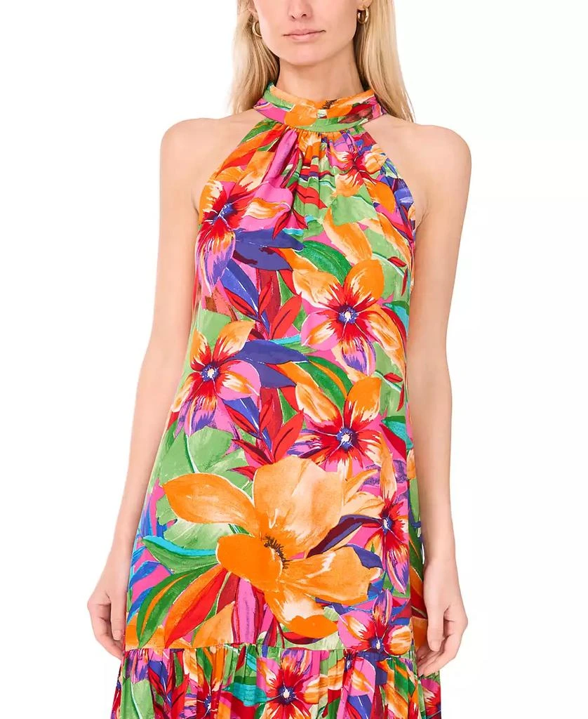 MSK Women's Printed Halter Tie-Back Maxi Dress 5