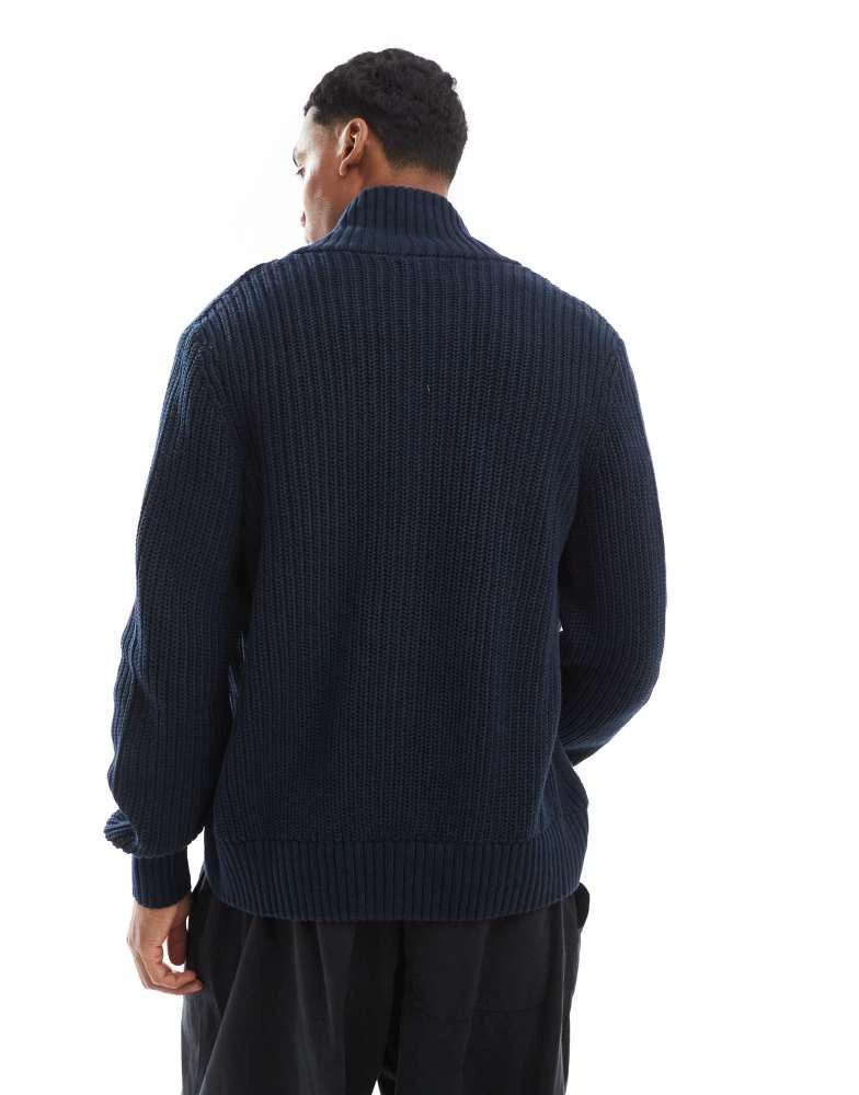 Farah Farah crestone zip through jumper in navy 4