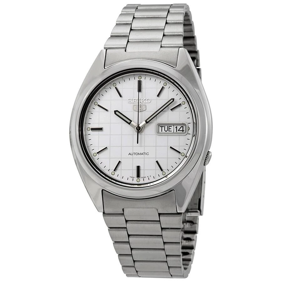 Seiko Series 5 Automatic White Grid Dial Men's Watch SNXF05 1