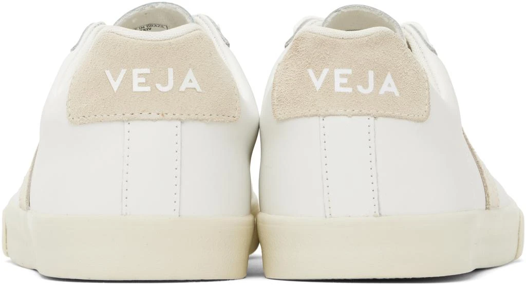 Veja White & Beige Esplar Leather Sneakers 2
