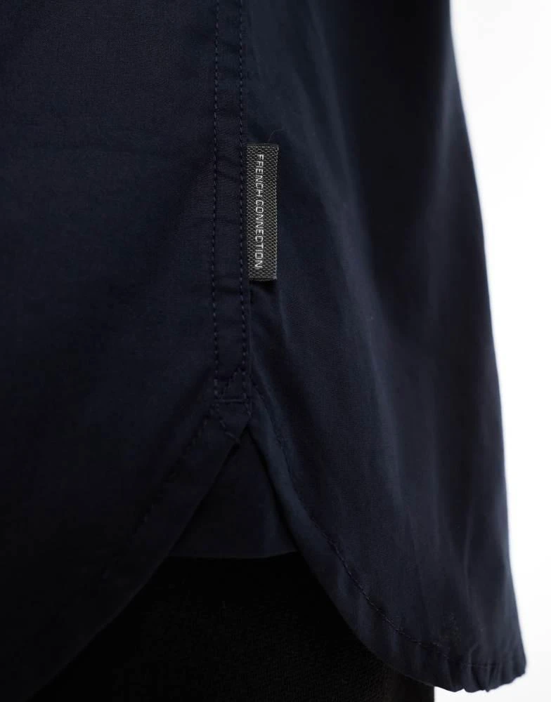 French Connection Mens French Connection long sleeve henley shirt with single breast pocket in navy 4