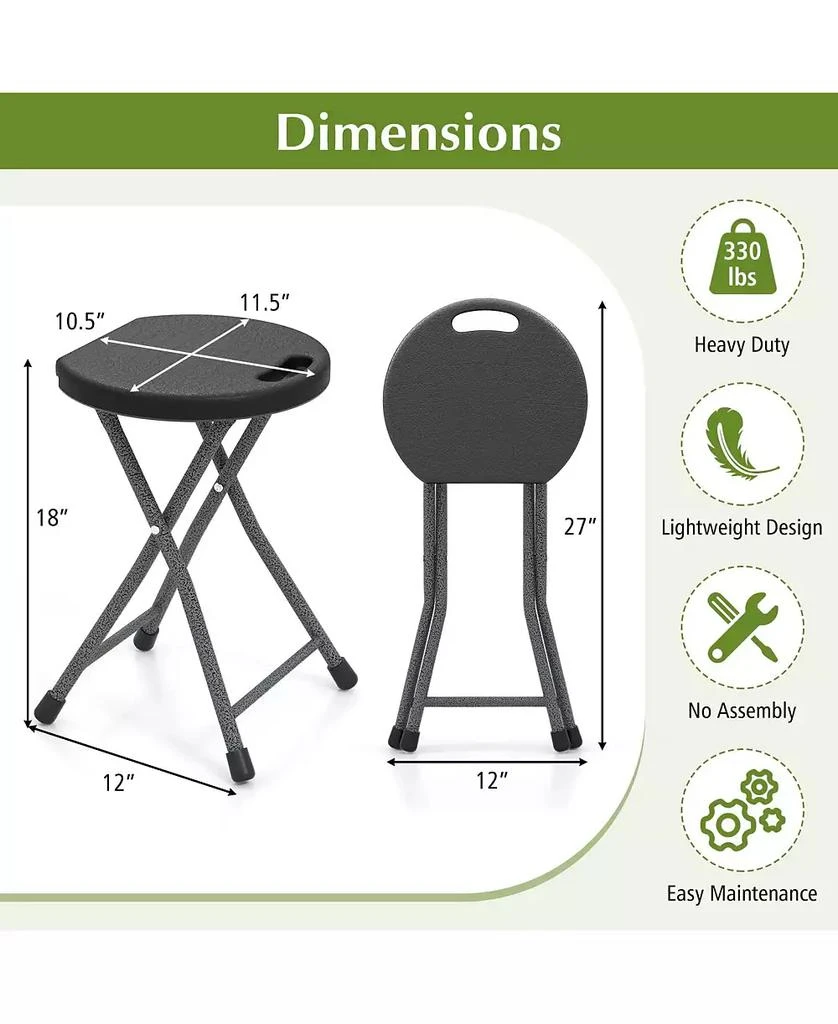 Mecale Folding Stool with Built-In Handle for Adults, Portable Seat 2