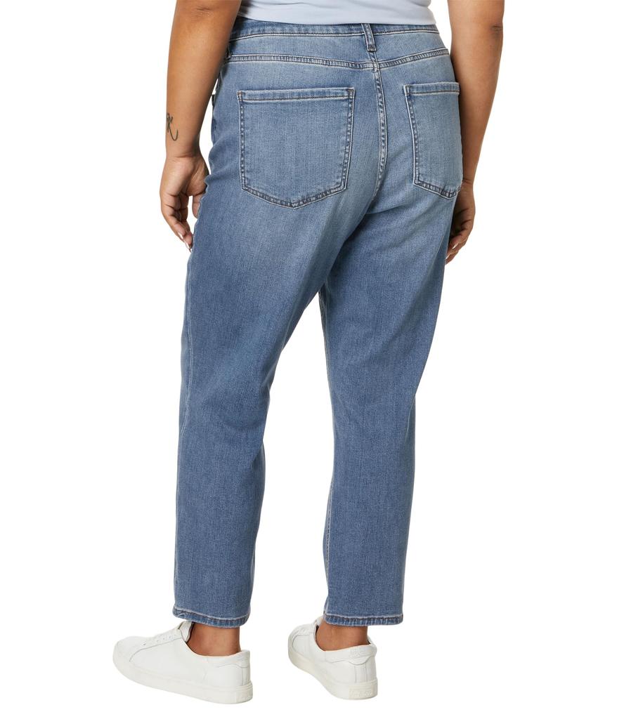 KUT from the Kloth Plus Size Naomi Girlfriend Ankle Straight Leg with Raw Hem in Converted