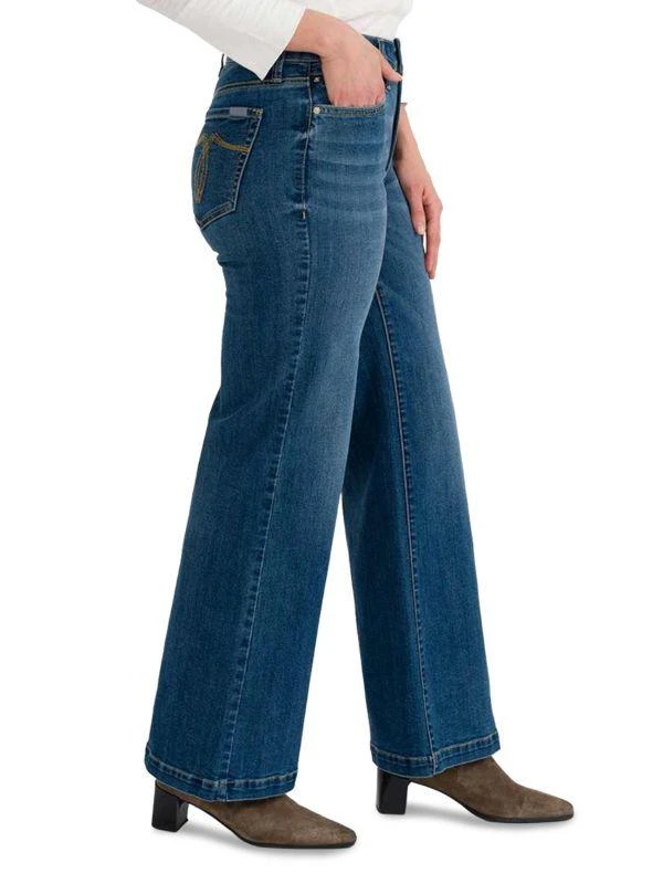 Seven7 Bella Embroidered Pocket Wide-Leg Jeans 3