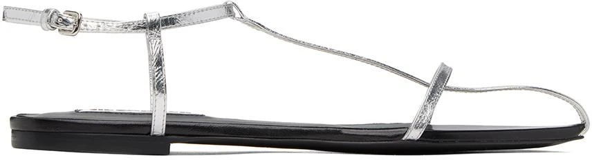 Jil Sander Silver Pointed Toe Sandals 1