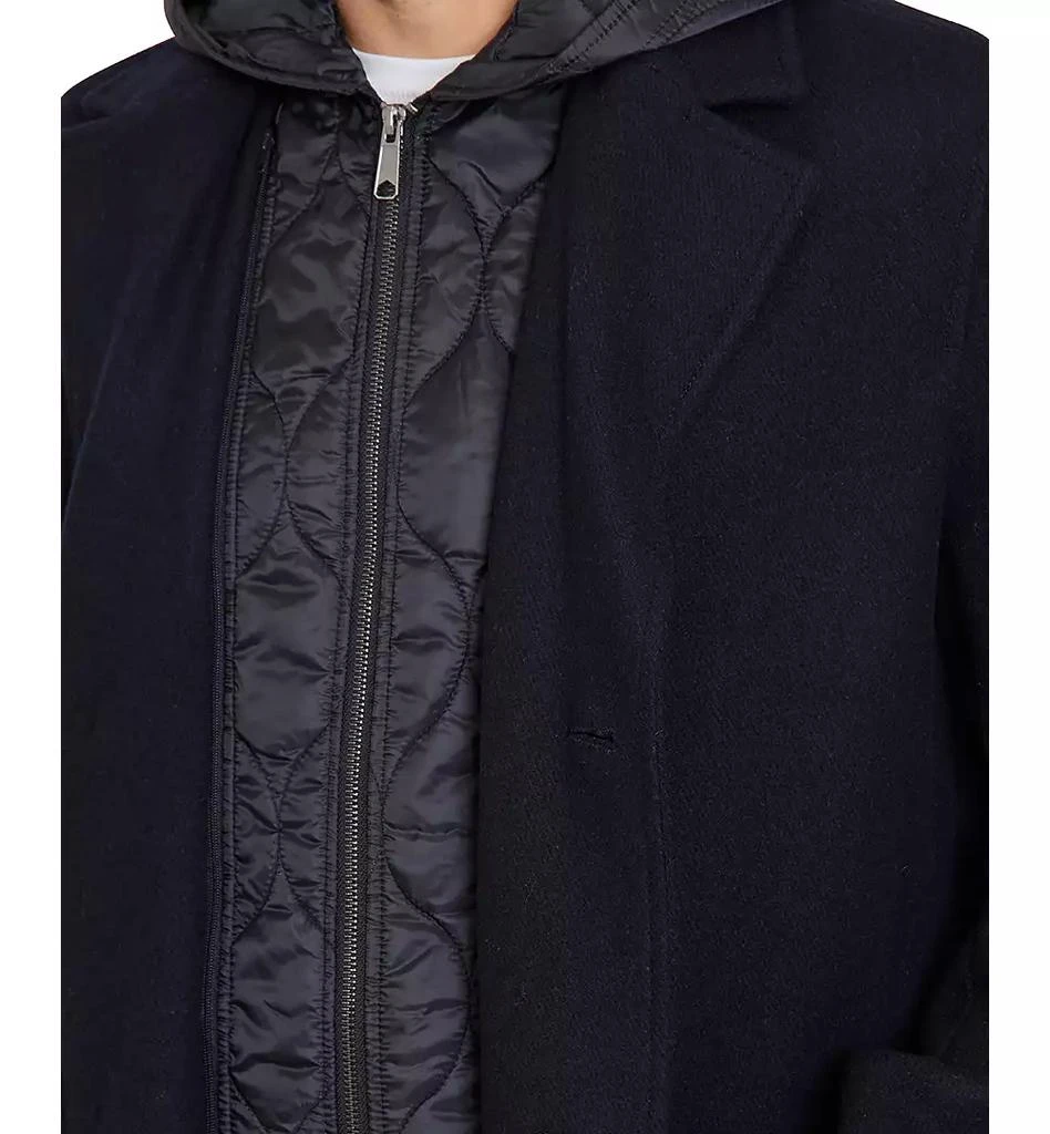 Sam Edelman Men's Single Breasted Coat with Quilted Bib 3