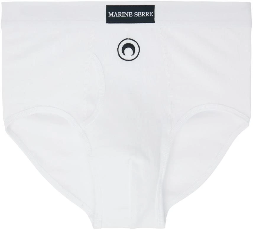MARINE SERRE White Embroidered Briefs 1