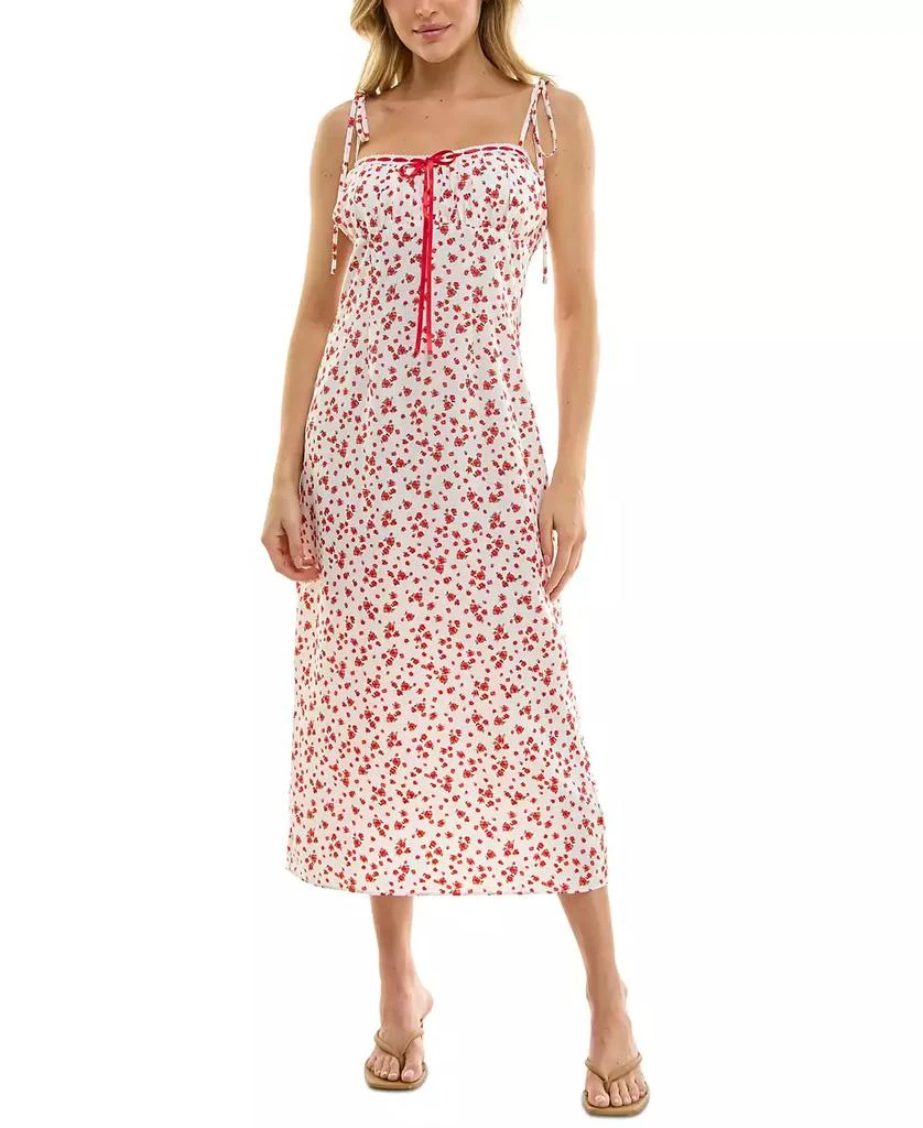 knee length dresses for ladies Floral tie shoulder midi dress  RK Collections Boutique