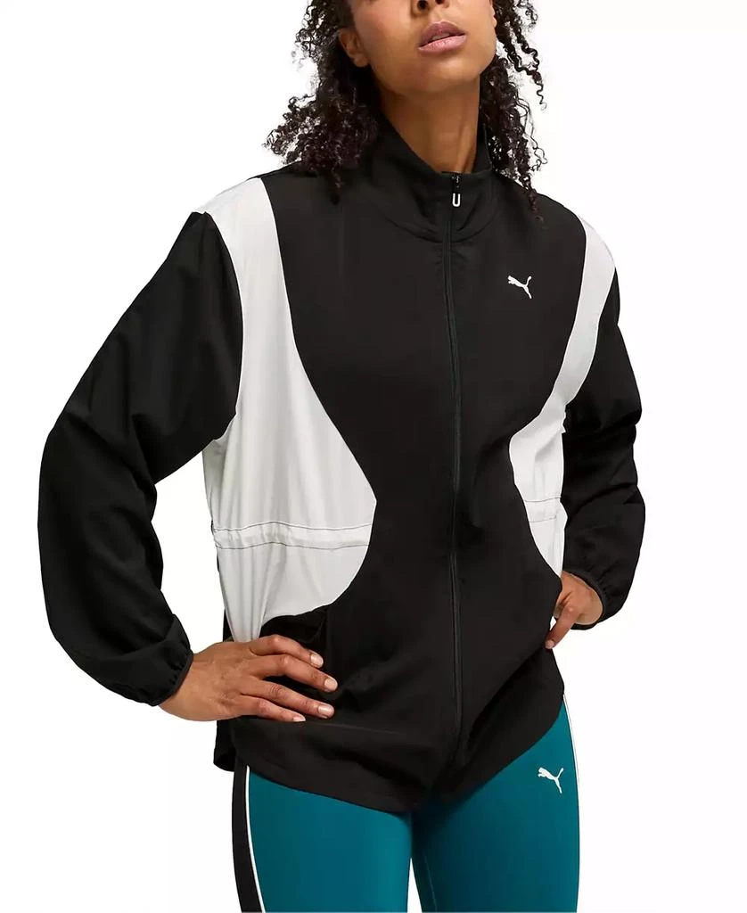 Puma Women's Active Colorblocked Training Woven Zip-Up Jacket 1