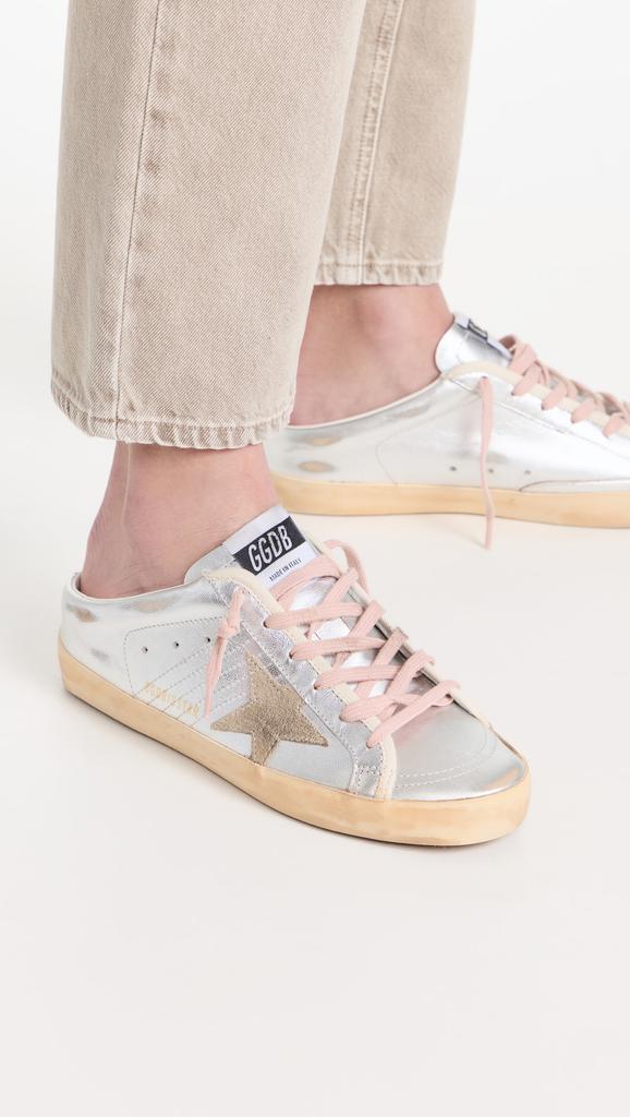 Golden Goose Super-Star Sabot Laminated Upper Suede Sneakers