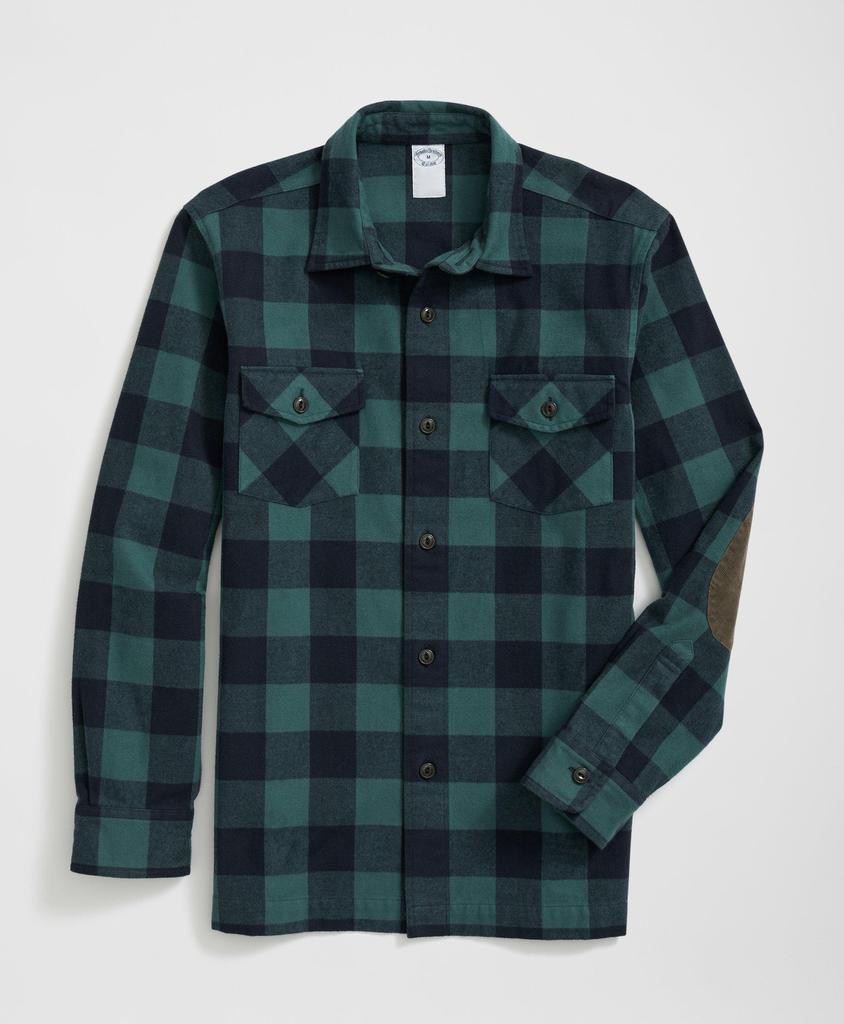 Brooks Brothers Cotton Shirt Jacket in Plaid Portuguese Flannel