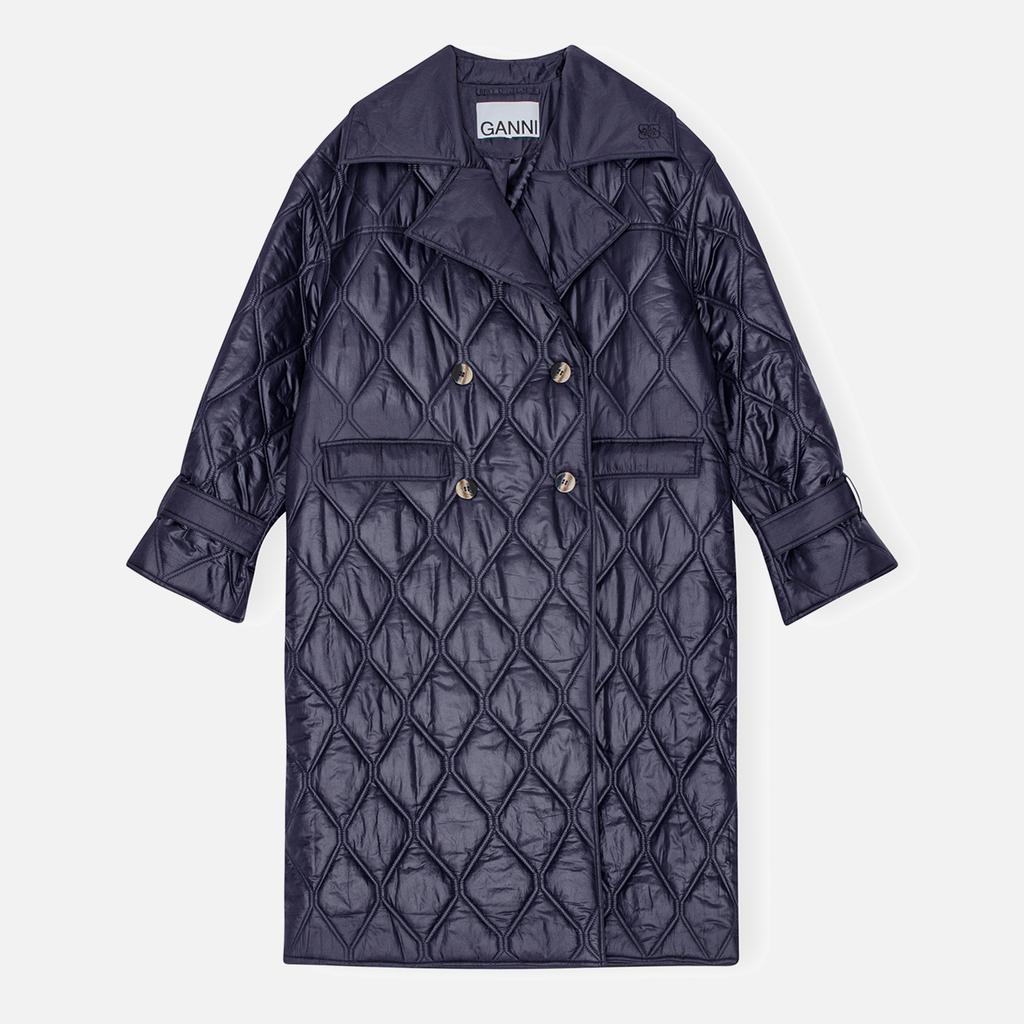 Ganni Shiny Quilted Shell Coat - Coats - Compare Prices from