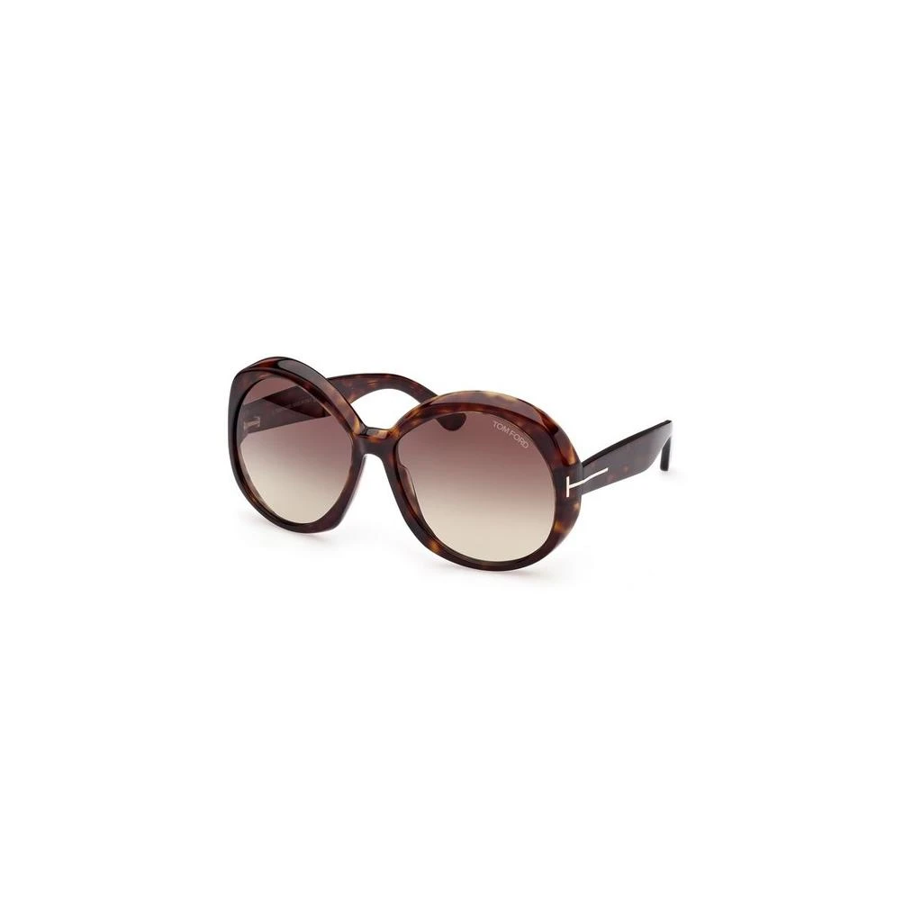 Tom Ford Annabelle FT1010 52B Sunglasses Havana Round Frame, Brown Lenses Tom Ford ANNABELLE FT 1010 Dark Havana/Brown Shaded (52B  main image 3