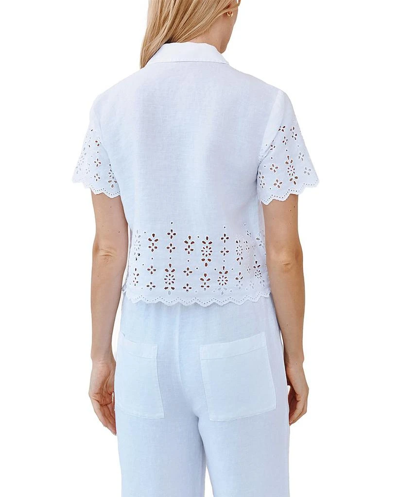 Bella Dahl Short Sleeve Embroidered Button Down Top 2