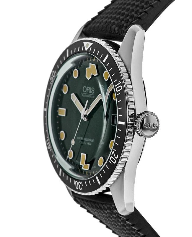 Oris Oris Divers Sixty-Five Green Dial Black Rubber Strap Men's Watch 01 733 7720 4057-07 4 21 18 2