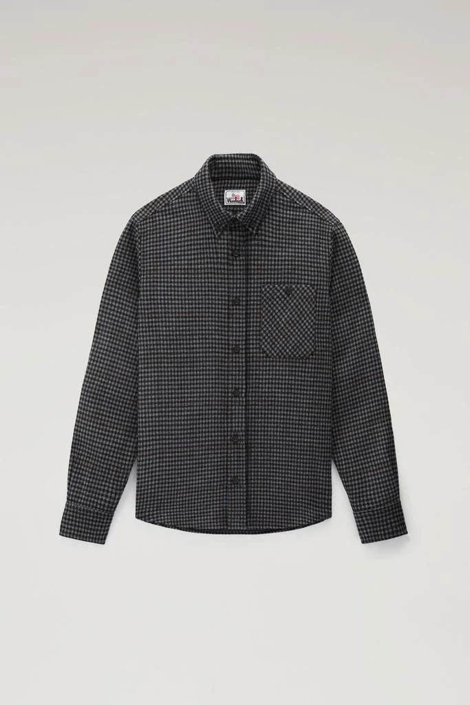 Woolrich Wool Blend Trout Run Plaid Flannel Shirt - Men - Gray 1