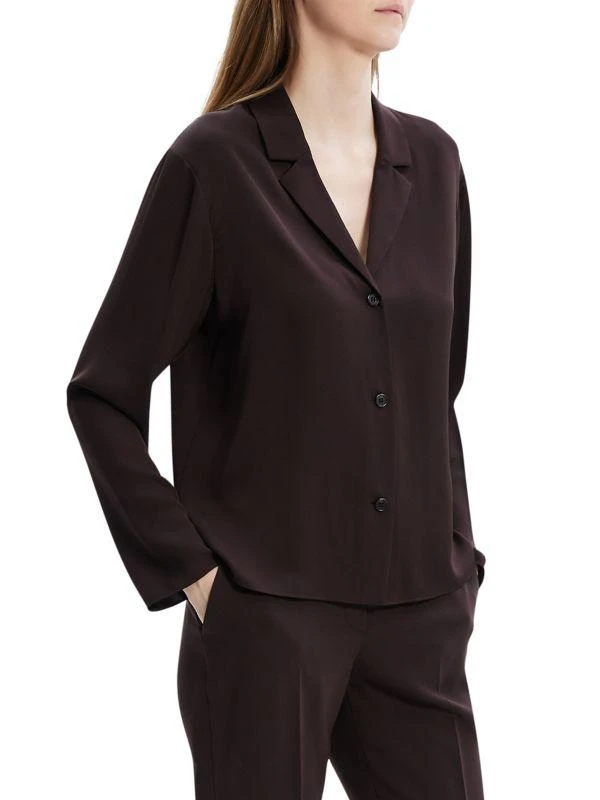 Theory Notch Collar Silk Blouse 3